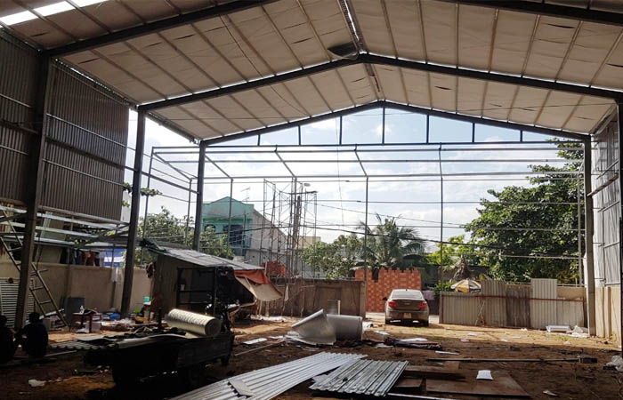 Mặt bằng nhà xưởng sau khi được dọn dẹp sạch sẽ